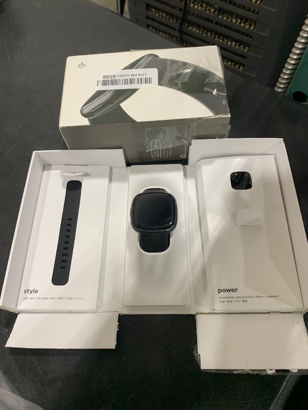 Photo 1 of Fitbit Versa 4 Fitness Smartwatch with Daily Readiness, GPS, 24/7 Heart Rate, 40+ Exercise Modes, Sleep Tracking and more, Black/Graphite, One Size (S & L Bands Included)