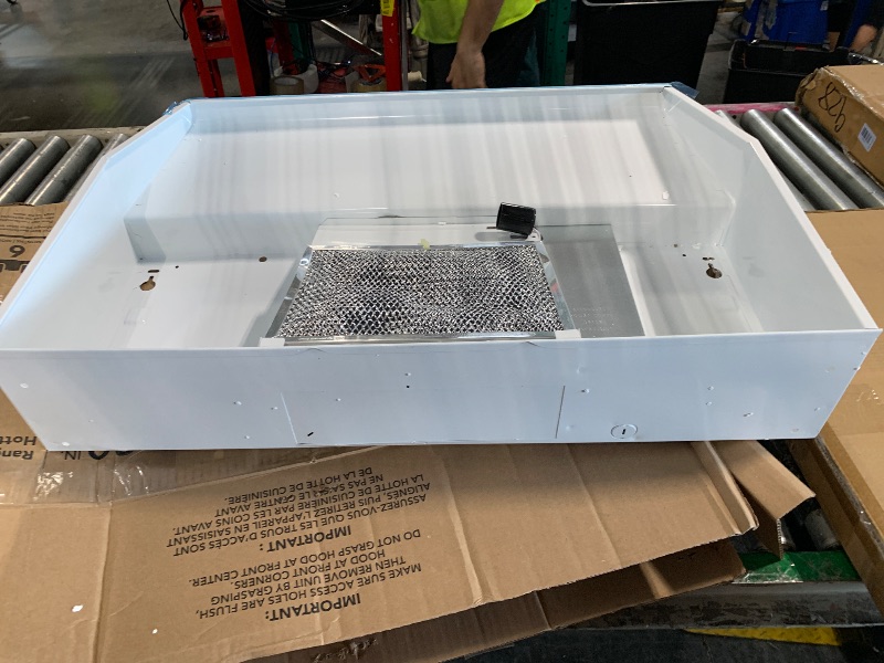 Photo 1 of [USED & MAJOR DAMAGE] Broan-NuTone BUEZ130WW Non-Ducted Ductless Range Hood with Lights Exhaust Fan for Under Cabinet, 30-Inch, White