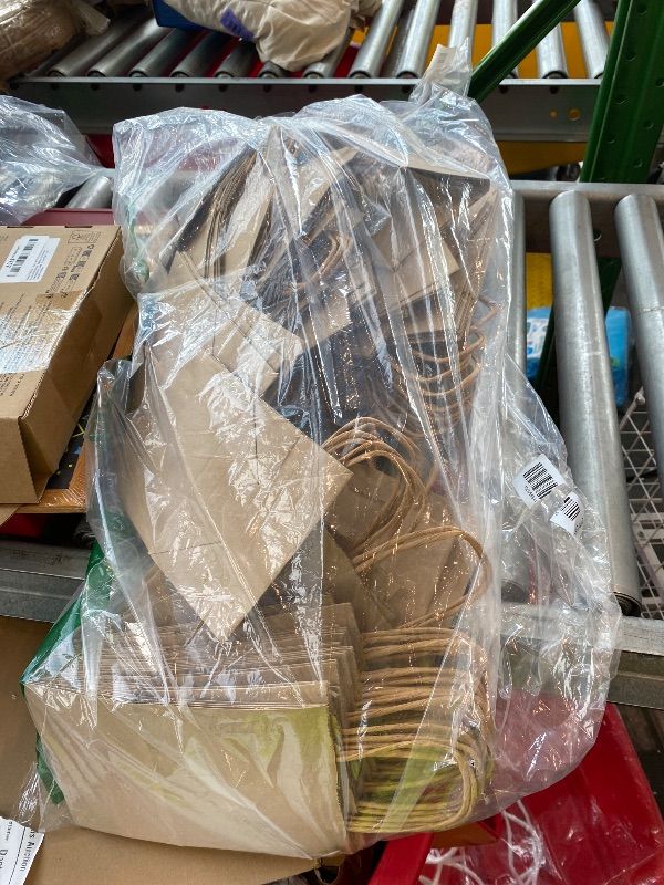Photo 1 of [MISSING BAGS] Joybe 300 Pack 5.95x3.25x8 Inch Small Brown Paper Bags with Handles Bulk, Kraft Paper Gift Bags for Birthday Party Favors Grocery Retail Shopping Business Goody Craft Sacks (Plain Natural, 300pcs)