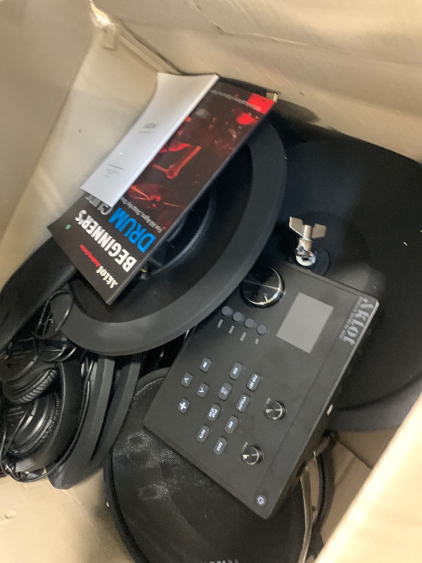 Photo 1 of *** PARTIAL SET ONLY BOXES 2 AND 3 ***  Electric Drum Set - Silent Electronic Drum Set Adult, Drum Kit for Beginners with 4 Mesh Drum Pads, 150 Sounds, 30 Songs, 15 Kits, USB MIDI, Headphones, Throne, Sticks, Pedals, MT20C, Black