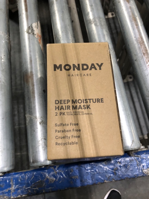 Photo 1 of [PARTLY USED] MONDAY HAIRCARE DEEP MOISTURE Hair Mask with Keratin, Argan Oil, Shea Butter & Coconut Oil for Dry to Damaged Hair 250 mL (Dual Pack)