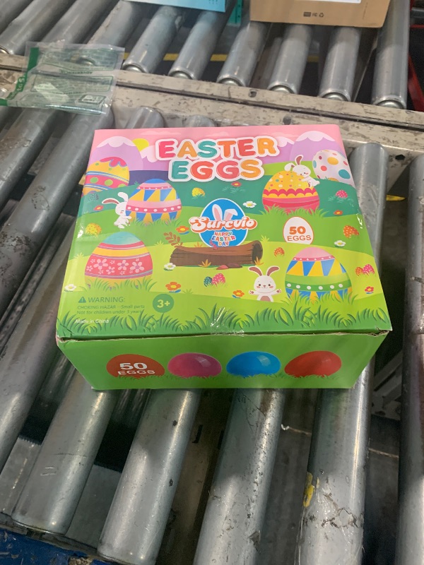Photo 1 of [6 Surprise Golden Eggs] 50 Pack 3 Inch Large Easter Eggs, Empty Easter Eggs Fillable, Bright Colors Plastic Eggs Bulks for Easter Hunt, Easter Party Favor, Basket Stuffers Fillers