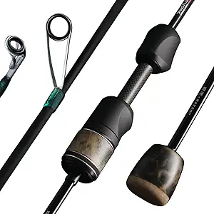 Photo 1 of ** SIMILAR IMAGE***SEASIR Stream Fishing Rod, Ultralight Spinning Rod Travel Bait Casting Rod, 2 Piece, Fuji A O Ring Guide, Solid Wood Handle, 40T Carbon Fiber, Compact Fishing Pole for Saltwater Freshwater Trout Bass