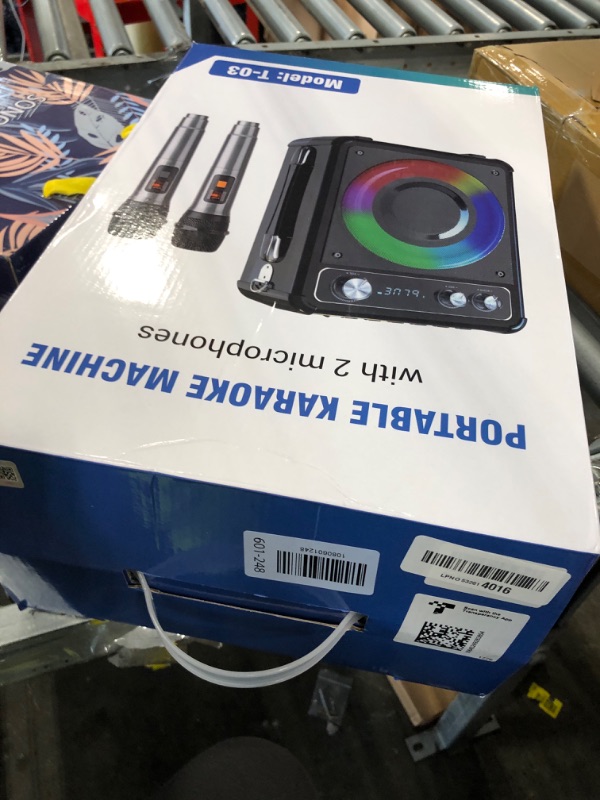 Photo 1 of [Not functional] VOSOCO Karaoke Machine with 2 Wireless Microphones, Portable Bluetooth Speaker for Adults Kids, PA Systems Support TWS Echo Adjust TF USB AUX for Home Party Outdoor Travel
**MISSING CABLE CHARGE**