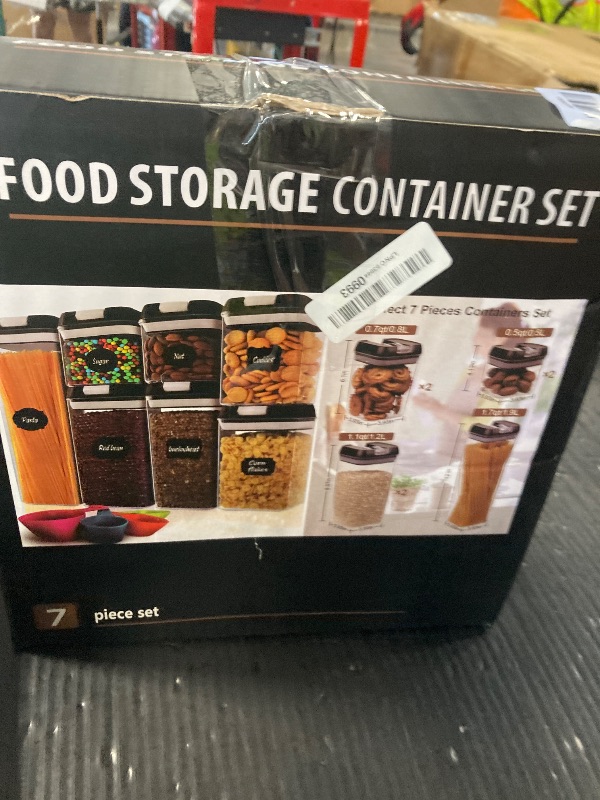 Photo 1 of **MISSING A TOP**
OMIO Airtight Food Storage Containers 7 Pcs, BPA-Free Kitchen Canisters with Intrusive Seal Lids & Silicone Gasket for Cereal, Flour, Pasta - Leak Proof, Stackable Pantry Organizers