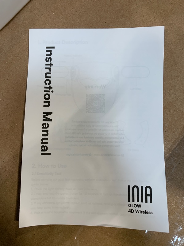 Photo 1 of **FACTORY SEALED** OPEN FOR INSPECTION** INIA Glow 4D Wireless Red Light Therapy Mask for face – Dual NIR, 320 LEDs, 4 Modes, Under-Eye Cooling, Cordless & Rechargeable LED Face Mask for Home & Travel, Skincare Gifts for Women Mom Wife, Blue