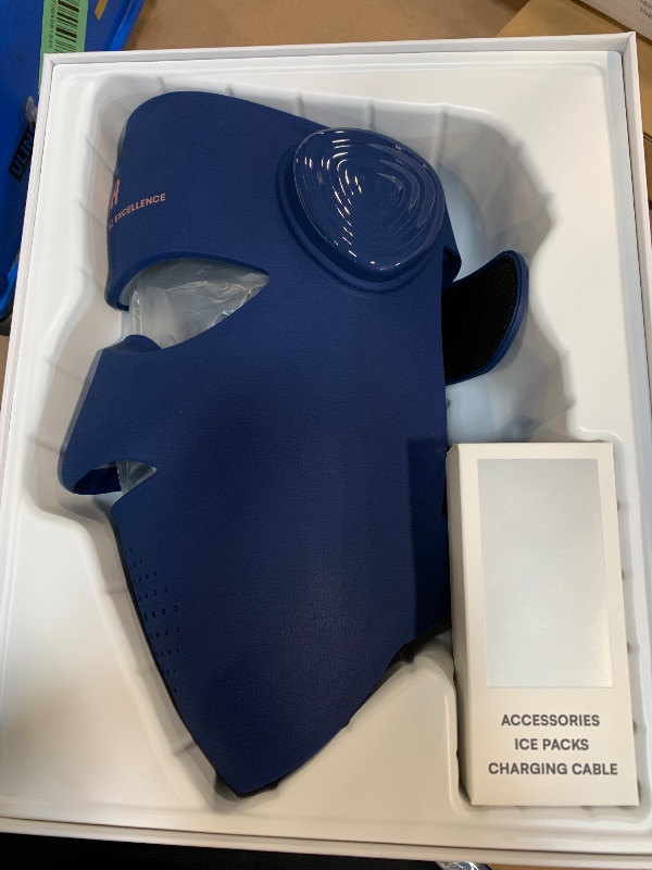 Photo 1 of **FACTORY SEALED** OPEN FOR INSPECTION** INIA Glow 4D Wireless Red Light Therapy Mask for face – Dual NIR, 320 LEDs, 4 Modes, Under-Eye Cooling, Cordless & Rechargeable LED Face Mask for Home & Travel, Skincare Gifts for Women Mom Wife, Blue