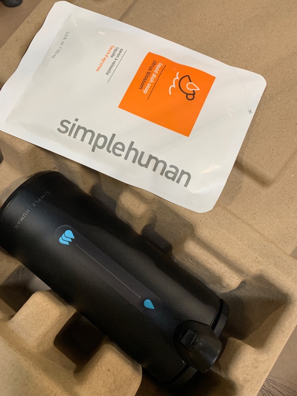 Photo 1 of ***ONLY INCLUDES SOAP DISPENSER** simplehuman Liquid Sensor Pump with Caddy, 9 oz Automatic Soap Dispenser for Kitchen and Bathroom, Touchless Motion Sensor, Variable Dispense, Rechargeable, High-Grade Matte Black Steel