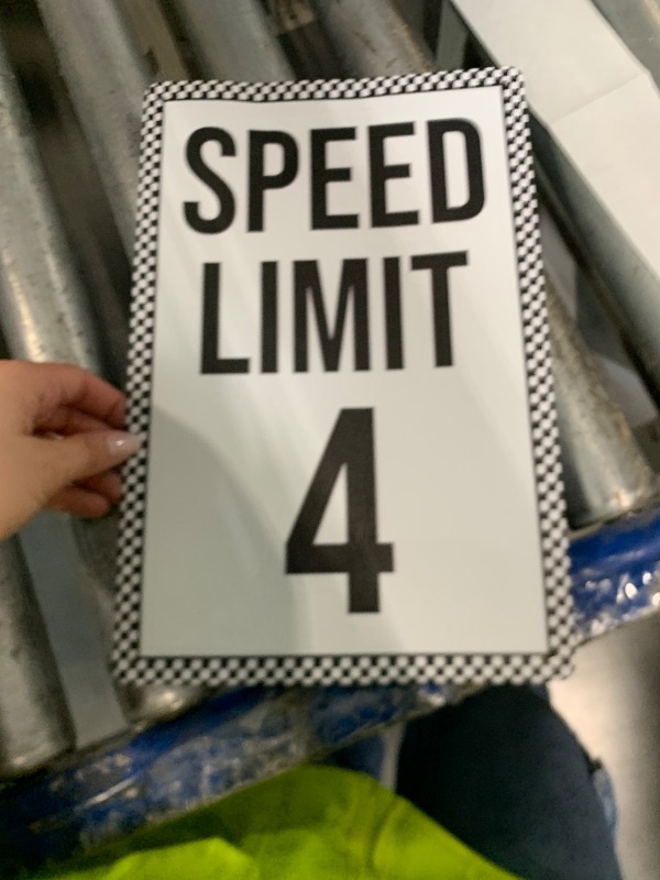 Photo 1 of ***BENT****Speed Limit 4 Sign Race Car Birthday Party Decorations for Boy Fast Four Racing Party Decor Funny Metal Tin Signs Need Four Speed Birthday Decoration Gifts 8x12 Inch