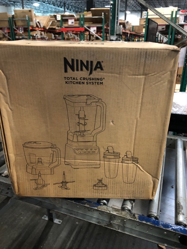 Photo 1 of ****CHECKED 7/10 - AS IS/NO RETURNS - SALE FINAL - FOR PARTS ONLY****Ninja Kitchen System | All-in-One for Smoothies, Frozen Drinks, Veggie Chopper & More | With Full-Size Pitcher, 8 Cup Food Processor Bowl, (2) 18 oz. Cups, | 1200 Watt | Dark Grey | BR6