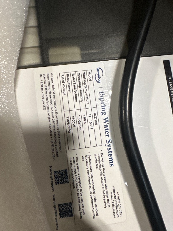 Photo 1 of ***UPDATED 6/5*** iSpring RCD100 5-Stage Countertop Reverse Osmosis System, Instant Hot RO Water Dispenser with UV, 2.5:1 Pure to Drain, 100 GPD Portable Water Filtration System, 4 Temperature Options, Plug and Play