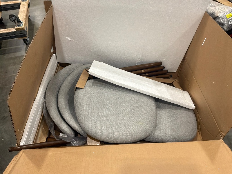 Photo 1 of [only two chairs] COLAMY Counter Height Bar Stools Set of 4, Kitchen Bar Stools with Back, Mid Century Modern Upholstered Bar Stools with Wood Legs for Kitchen Island Dining Room Bar, Beige