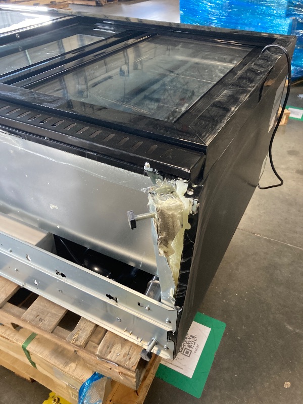 Photo 1 of ** DAMAGE ** BINGERMA Back Bar Cooler with 3 Sliding Glass Doors 10.5 Cu.ft. ETL Commercial Beverage Refrigerator Black Drink Fridges for Beer, Wine,Soda, Drinks