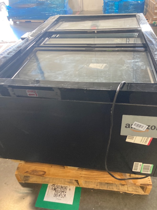 Photo 1 of ** DAMAGE ** BINGERMA Back Bar Cooler with 3 Sliding Glass Doors 10.5 Cu.ft. ETL Commercial Beverage Refrigerator Black Drink Fridges for Beer, Wine,Soda, Drinks