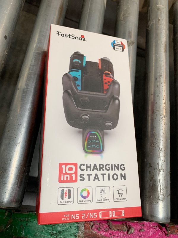 Photo 1 of [Switch 2/1 Compatible] FASTSNAIL Charging Dock for Nintendo Switch 2/1/OLED for Joycon 2, 10 in 1 Fast Charger Station Stand for Pro Controller 2/1 with 11 RGB Modes, LED Indicator, Charger Cable