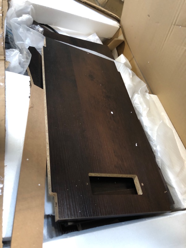 Photo 1 of !!!MISSING HARDWARE !!!FINAL SALE !!WLIVE End Table with Charging Station, Narrow Side Table for Living Room, Farmhouse Night Stand with Storage, Small Wooden Nightstand with USB Ports and Outlets for Living Room and Bedroom, Espresso