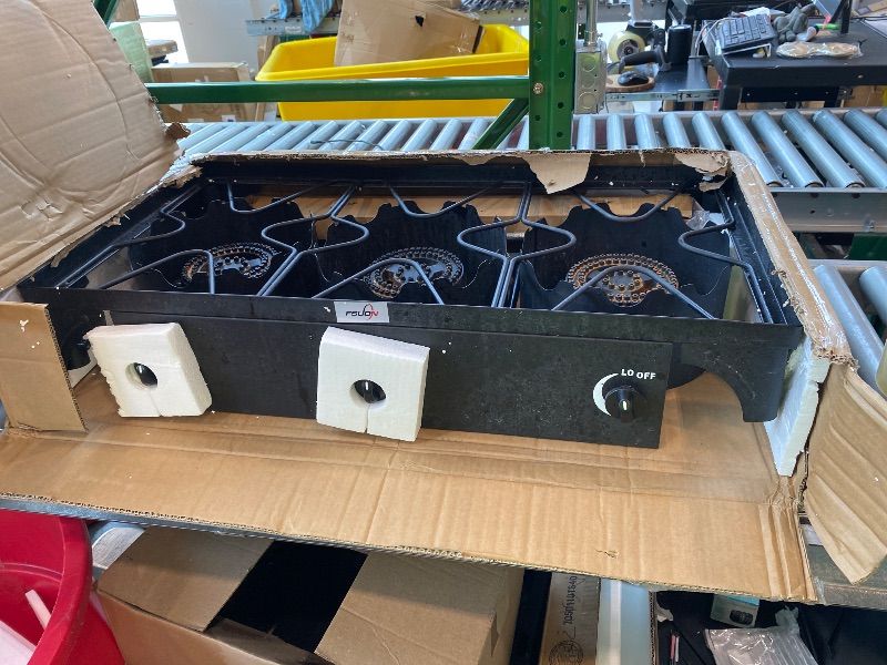 Photo 1 of [USED] [MINOR DAMAGE] FSUON Outdoor Camping Stove, 225000 BTU, High Pressure 3 Burner, Propane Gas Cooker with Detachable Legs, 30 PSI Regulator