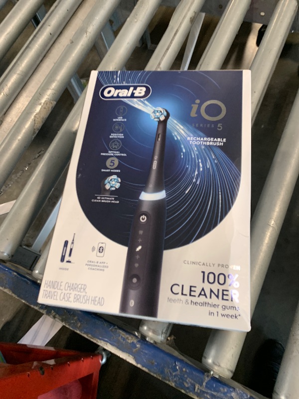 Photo 1 of ****FACTORY SEAL****
Oral-B Rechargeable Electric Toothbrush, iO5 Limited Deep Clean & Whiten, 5 Cleaning Modes, Visual Pressure Sensor to Protect Gums, Travel Case, 3 Brush Heads, Black