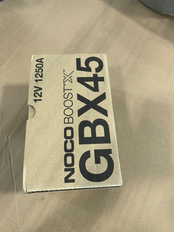 Photo 1 of ***FACTORY SEAL****
NOCO Boost X GBX45: 1250A UltraSafe Jump Starter – 12V Lithium Battery Booster Pack, Portable Jump Box, Power Bank & Jumper Cables - for 6.5L Gas and 4.0L Diesel Engines