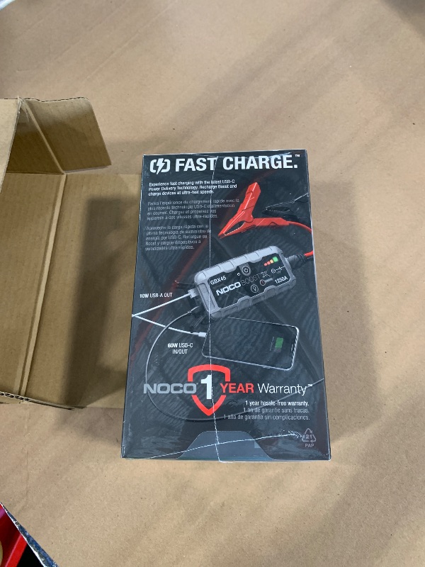 Photo 1 of ***FACTORY SEAL****
NOCO Boost X GBX45: 1250A UltraSafe Jump Starter – 12V Lithium Battery Booster Pack, Portable Jump Box, Power Bank & Jumper Cables - for 6.5L Gas and 4.0L Diesel Engines