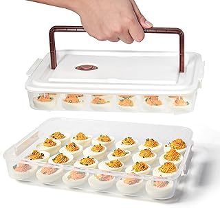 Photo 1 of ***SIMILAR***
90 Deviled Egg Containers with Lid (Set 3),Plastic Easter Deviled Egg Tray Carrier with Handl Injector Piping Tool,Clear Storage Deviled Egg Platter Holder for Refrigerator Party Picnic Party Events