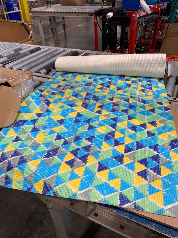 Photo 1 of ** SIMILAR IMAGE/ UNKNOWN MODEL**Welcome Door Mat,Indoor Doormat Green Blue Gradient Washable Front Door Mats Non Slip Absorbent Entryway Rug Abstract Geometric Triangle Floor Mat for Home Bedroom Bathroom,