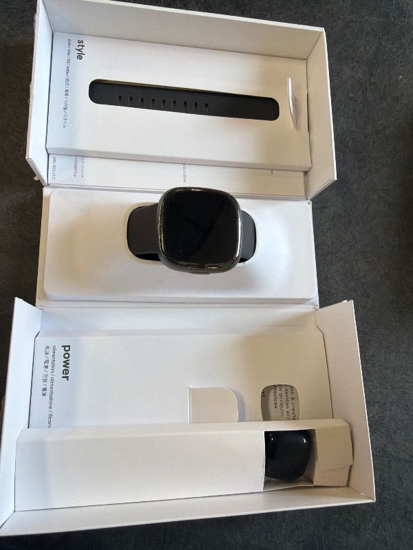 Photo 1 of ***** COSMETIC DAMAGES *** Fitbit Sense 2 Advanced Health and Fitness Smartwatch with Stress and Sleep Tools - 3-Month Google Health Premium Membership Included - ECG App, SpO2, 24/7 Heart Rate, and GPS - Shadow Grey/Graphite