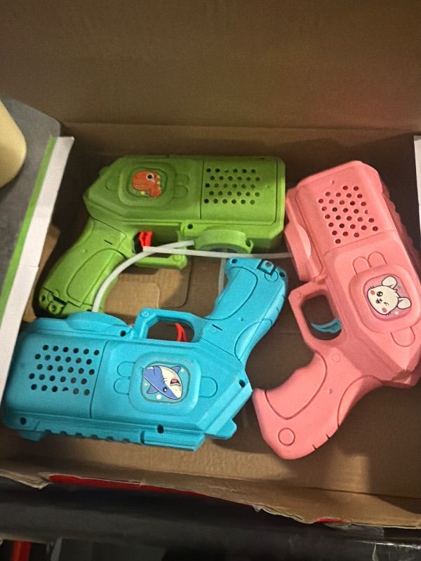 Photo 1 of ** MISSING BUBBLES ** Beria Bubble Guns with Bubble Solution- 3 Pack, Bubbles Gun, Blaster, Blower, Maker, Machine for Boys Girls, Birthday Gifts for Ages 3 4 5 6 7 8 Year Old Kid, Outdoor Toys for Toddlers, Party, Wedding