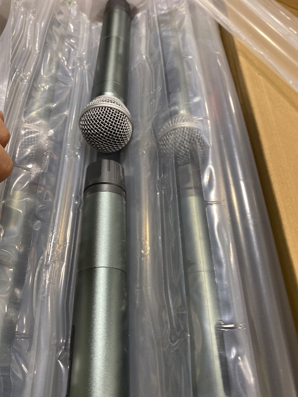 Photo 1 of Phenyx Pro Wireless Microphone System, 8-Channel Metal Wireless Mic Set w/ 8 Cordless Mics, 8x20 UHF Frequencies, 200ft Range, Dynamic Microphones for Singing, Karaoke, Church, DJ (PTU-4200-8H)