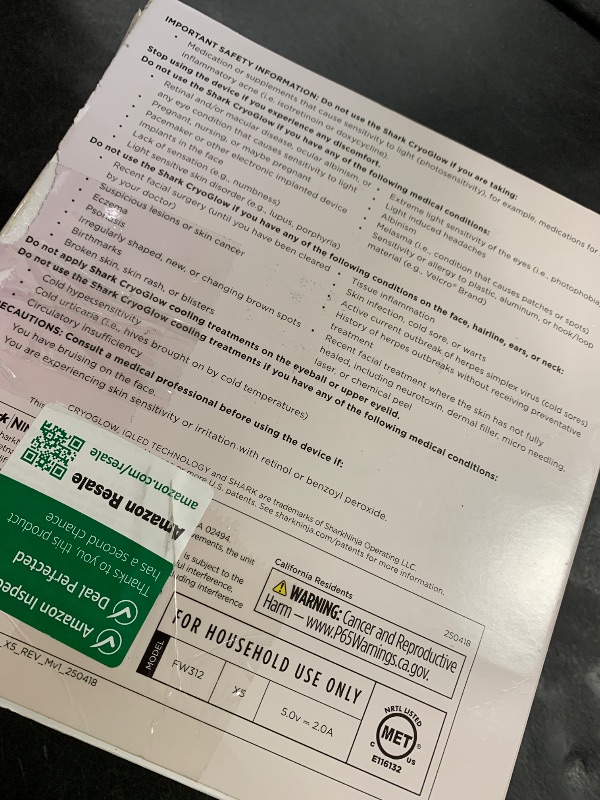 Photo 1 of Shark CryoGlow LED Face Mask with Under-Eye Cooling, Anti-Ageing & Blemish Repair, Red & Blue LED, Infrared Light Therapy, USB-C, Remote Control, Storage Bag, Blue Frost, FW312