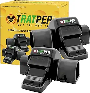Photo 1 of TRATPER Rat and Chipmunk Traps. Prevents Accidental Triggering with Dual Tunneled Design. Covered Snap Traps for Humane Kill, Reusable, Pest Control for Rats, Indoor & Outdoor Use. 4 Pack