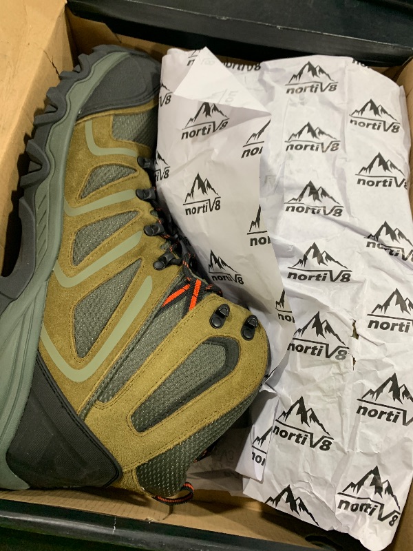 Photo 1 of NORTIV 8 Men's Ankle High Waterproof Hiking Boots Outdoor Lightweight Shoes Trekking Trails Armadillo,Size 15W,Olive-Suede,160448_M