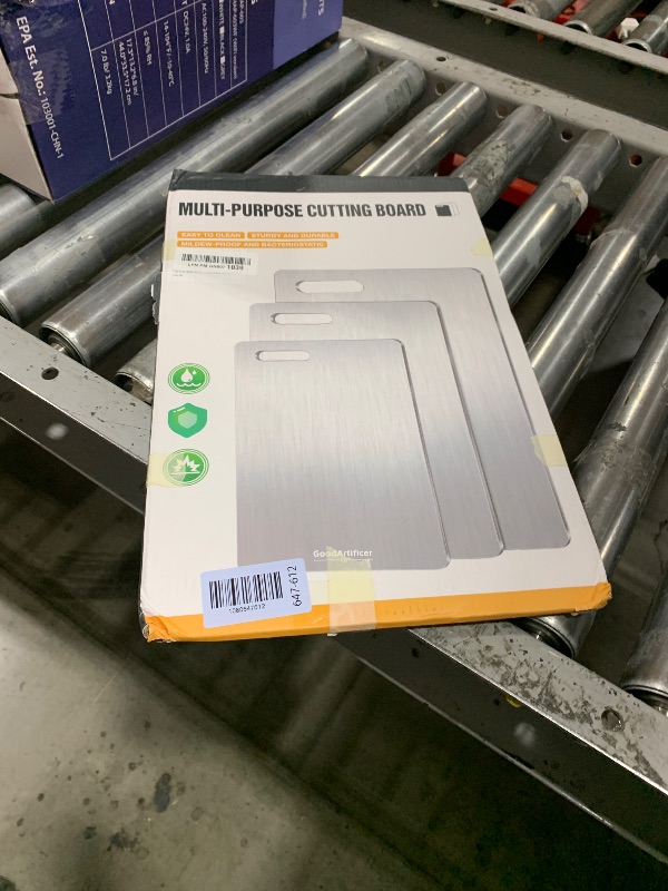 Photo 1 of Titanium Cutting Boards Set of 3, 100% Pure Titanium Kitchen Cutting Board, Double-Sided Non-Toxic Cutting Board, Ideal for Slicing and Dicing Meats, Features Handle, Dishwasher Safe