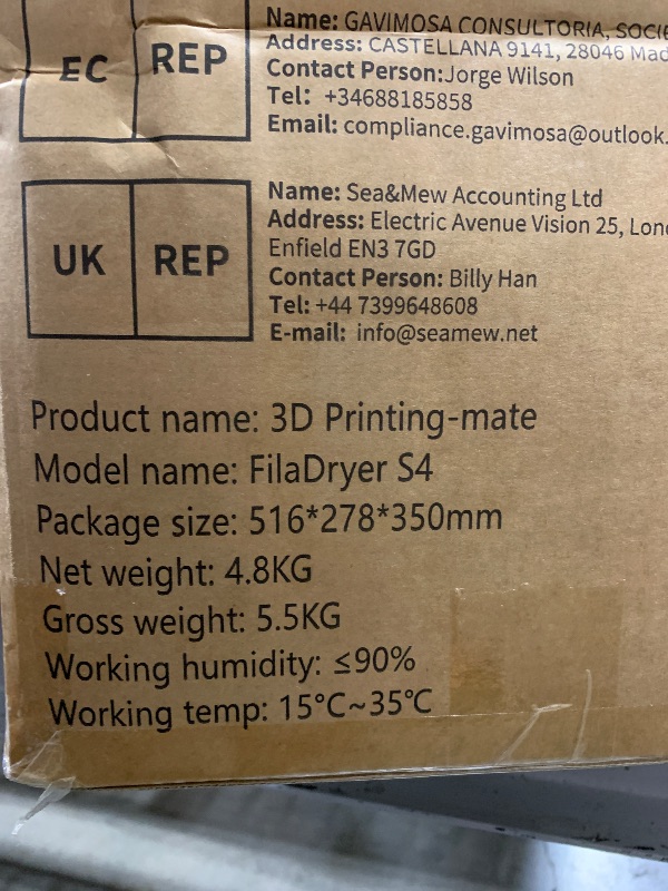 Photo 1 of SUNLU Official Filament Dryer S4, 4 Spools Capacity, Efficient Heating to 70?, 350W PTC Heater 3D Filament Dehydrator, Compatible with Nylon TPU PLA PETG ABS Filament 1.75/2.85/3.0mm, Black