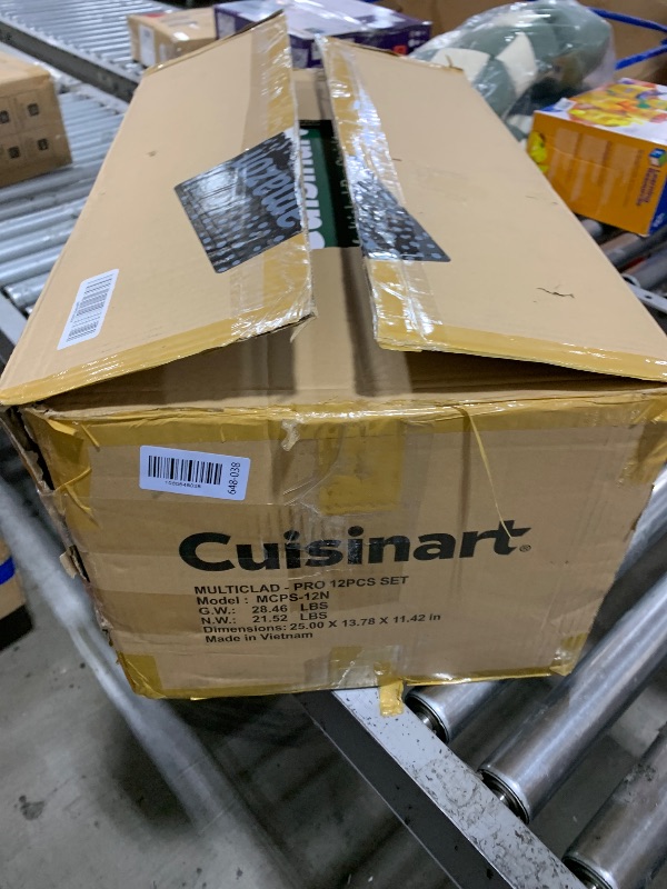 Photo 1 of Cuisinart 12-Piece MultiClad Pro Triple Ply Stainless Stainless Steel Pots and Pans Set, Cookware Set Compatible with Induction, Electric, Gas Cooktops, Cool Grip Handles, Oven Safe to 500°F, Silver