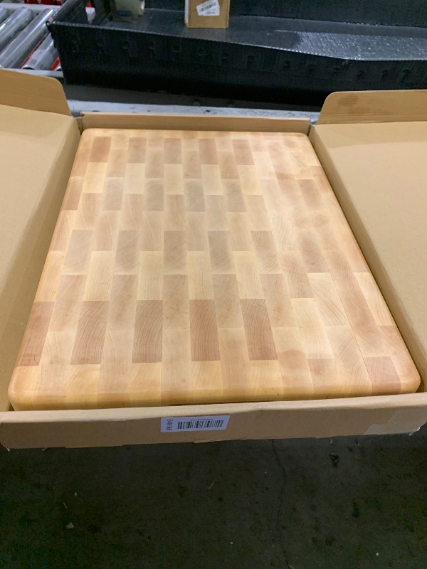 Photo 1 of Vandroop Maple End Grain Wood Cutting Boards for Kitchen - 20x15x2” Rectangle Wooden Maple Heavy Butcher Block Kitchen Cutting Board - End-Grain Reversible Chopping Board with Finger Grips