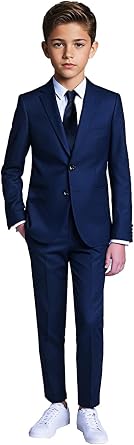 Photo 1 of Black n Bianco Boys Five Piece Modern Slim Fit Suits Set Shirt Blazer Vest Pants and Tie. Ring Bearer Outfit size 6y kids