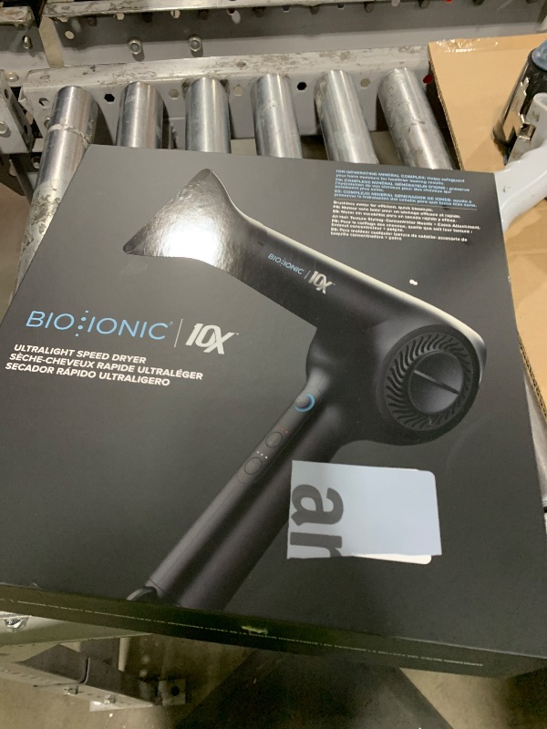 Photo 1 of Bio Ionic 10X Ultralight Speed Hair Dryer, Blow Dryer with Adjustable Heat & Speed, Memory Function, Professional Hair Styling Tool for Fast, Frizz-Free Hairstyles, Black
