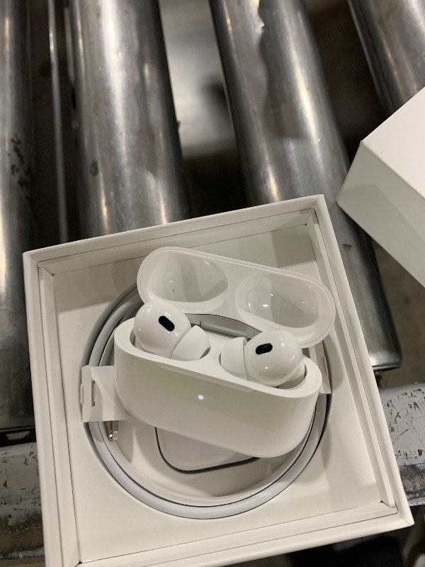 Photo 1 of Apple AirPods Pro (2nd Gen) Wireless Earbuds, Up to 2X More Active Noise Cancelling, Adaptive Transparency, Personalized Spatial Audio MagSafe Charging Case (Lightning) Bluetooth Headphones for iPhone