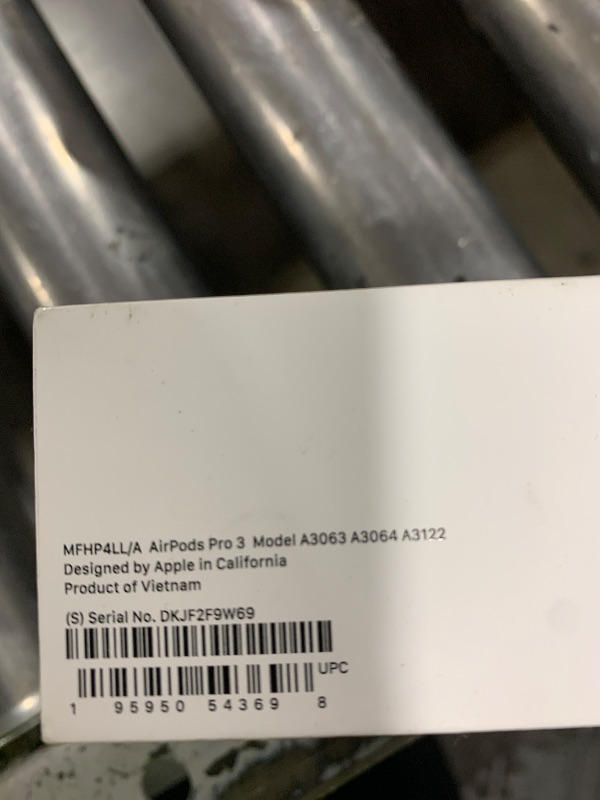 Photo 1 of Apple AirPods Pro 3 Wireless Earbuds, Active Noise Cancellation, Live Translation, Heart Rate Sensing, Hearing Aid Feature, Bluetooth Headphones, Spatial Audio, High-Fidelity Sound, USB-C Charging