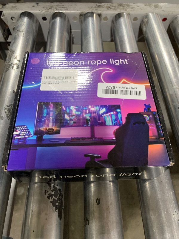 Photo 1 of Maxlaxer Purple Neon LED Strip Lights, 16.4ft 12V Waterproof Flexible Light for Indoor/Outdoor Decoration (Includes Power Adapter)