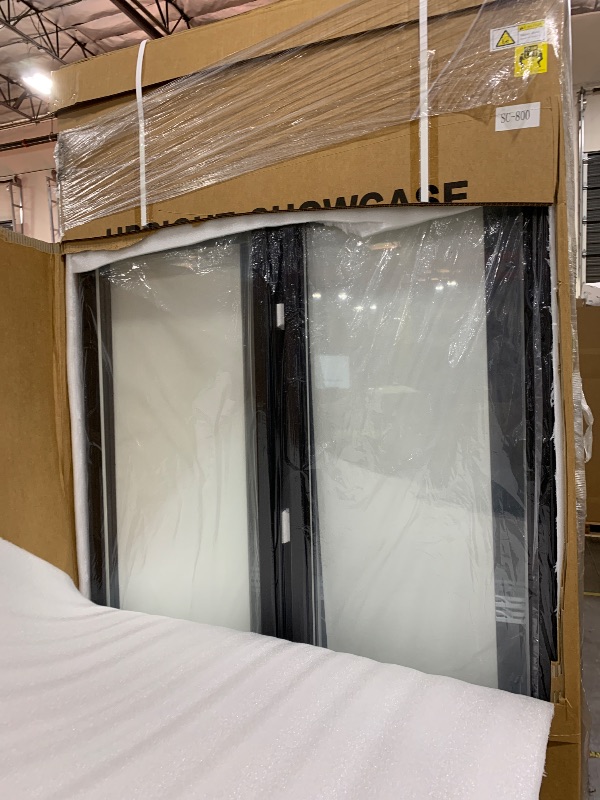 Photo 1 of FreezLabs Commercial Display Refrigerator Glass Door 30 cu.ft Cooler Commercial Beverage Refrigerators with LED and 10 Shelves for Cafe, Restaurant, Store