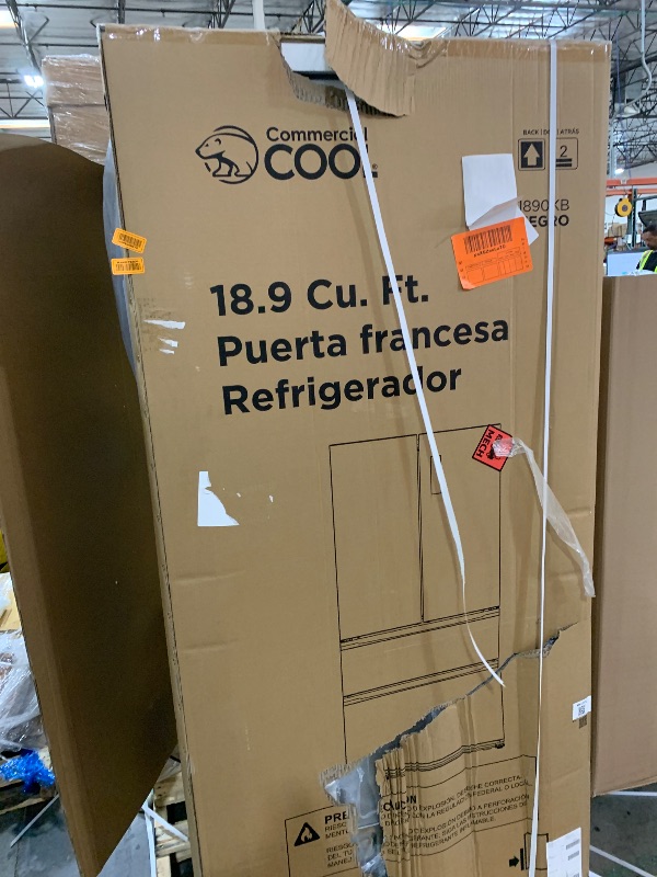 Photo 1 of Commercial Cool 18.9 Cu. Ft. French Door Refrigerator, 33 Inch Wide Refrigerator with 2 Bottom Mount Freezer Drawers, Frost Free, LED Lighting, Digital Temperature Control, CCRF1890KB, Black