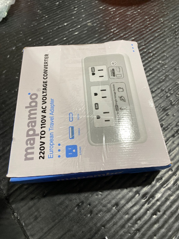 Photo 1 of Mapambo 2000W 220V to 110V Converter for Hair Dryer, Voltage Converter US to Europe (Gray)