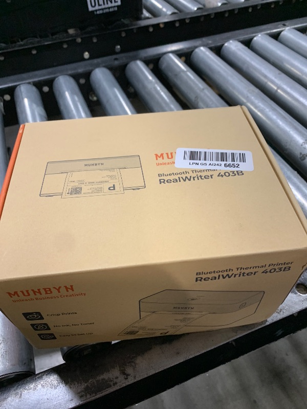 Photo 1 of MUNBYN Bluetooth Thermal Label Printer RW403B, Wireless 4x6 Shipping Label Printer for Small Business, Compatible with Android, iPhone, Windows, Mac, Chromebook, Print Width 1.57"-4.25" (Grey)
