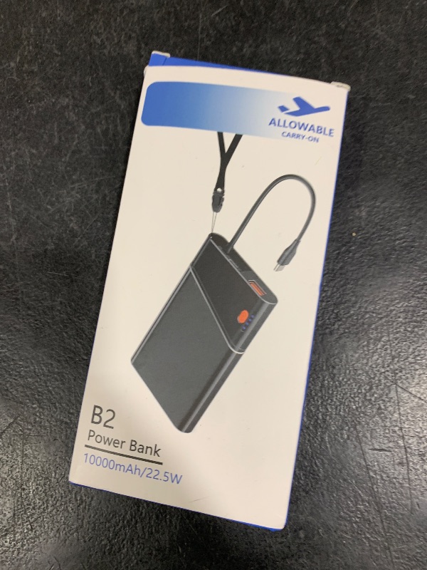 Photo 1 of Aaoyun Portable Charger Power Bank, 10000mAh 22.5W PD Fast Charging Powerbank with Built-in USB C Cable, Slim External Phone Battery Pack for iPhone 17/16/15 Samsung S24 Android etc (Black)LPNPMGP8705242
