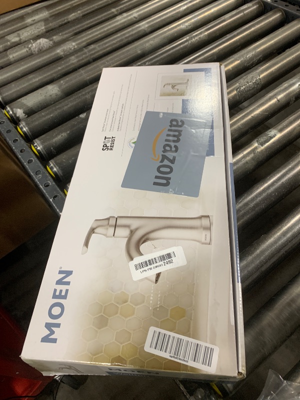View 2 of Moen Wellton Spot Resist Brushed Nickel One Hole Single-Handle Bathroom Faucet with Optional Deck Plate and Drain Assembly, 84980SRN