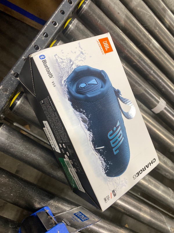 Photo 1 of JBL Charge 6 - Portable Waterproof & Drop-Proof Bluetooth Speaker, Bold JBL Pro Sound with AI Sound Boost, 28Hrs of Playtime, Built-in powerbank & Comes with a Sturdy/Removable Carrying Strap (Blue)