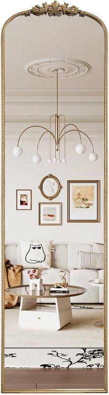 Photo 1 of WallBeyond Arched Full Length Mirror Wall Mounted, 21x78 Inch Gold Antique Mirror, Vintage Metal Frame Full Body Mirro for Bedroom, Living Room, Hanging or Leaning