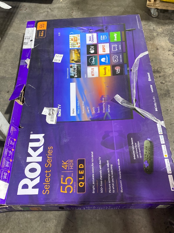 Photo 1 of Roku Smart TV 2026 – 55-Inch Select Series, 4K QLED TV – Roku TV with Voice Remote – Flat Screen QLED Television with Wi-Fi for Streaming Live Local News, Sports, & Movies – Bluetooth Headphone Mode